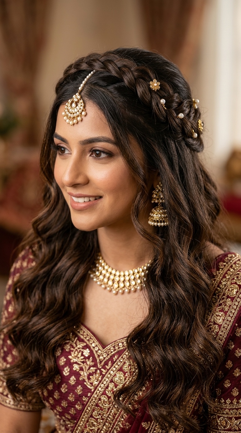 Half-Up Half-Down with Braided Crown