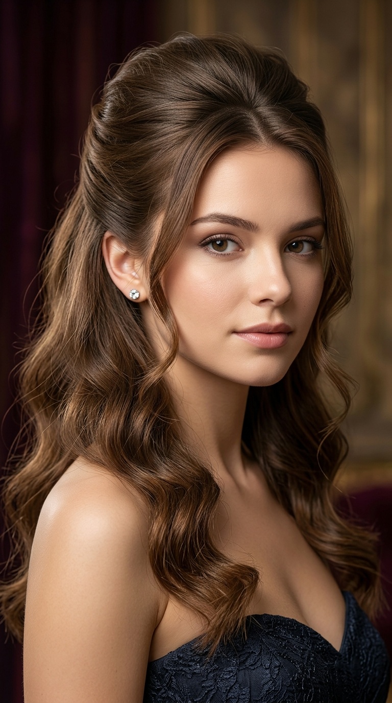 Half-Up Half-Down with Crown Volume