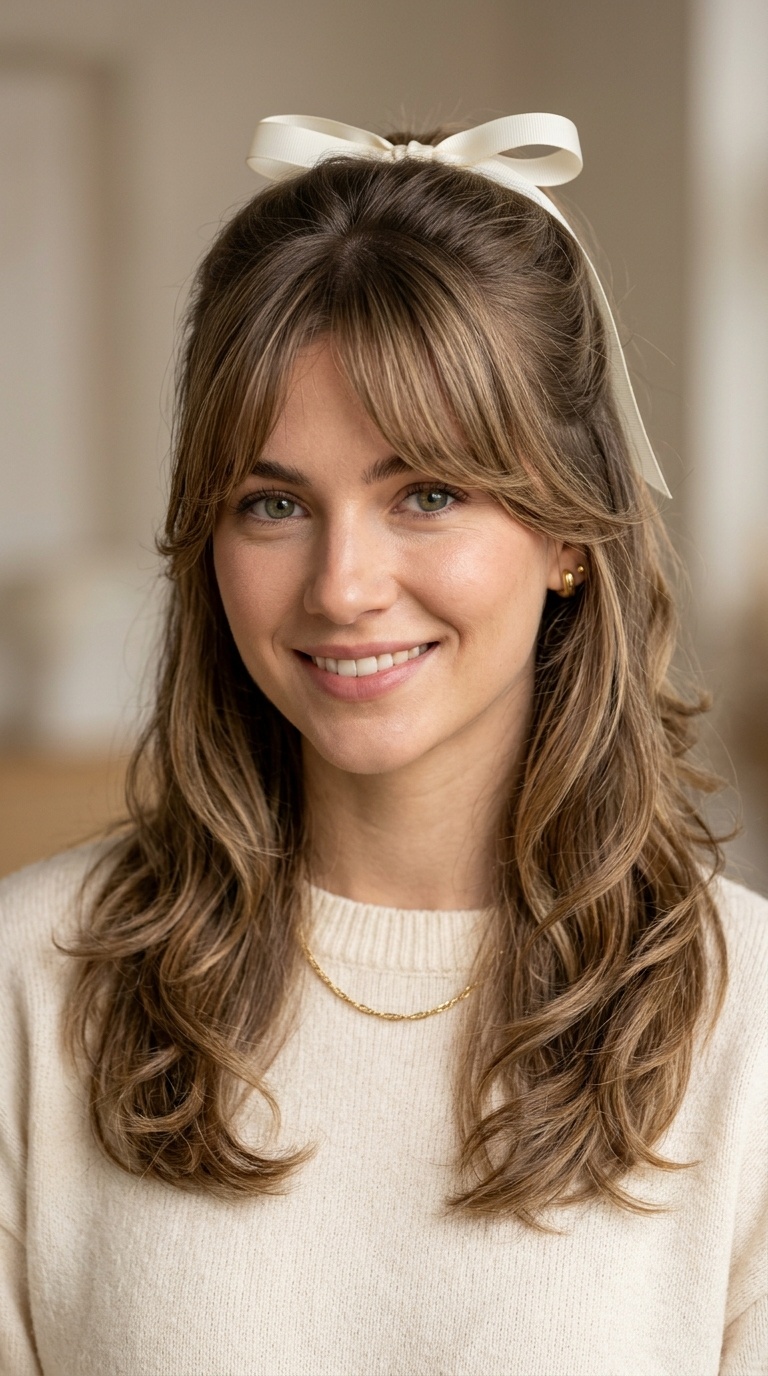 Half-Up Half-Down with Ribbon Accents