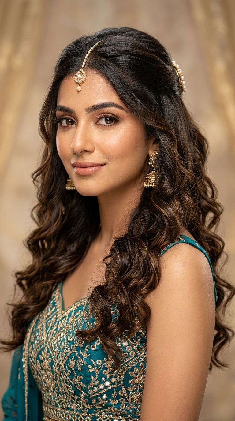 Half-Up Half-Down with Soft Curls