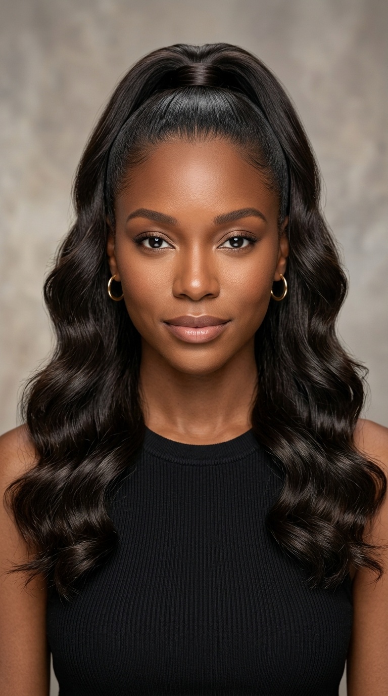 Half-Up, Half-Down with Soft Waves