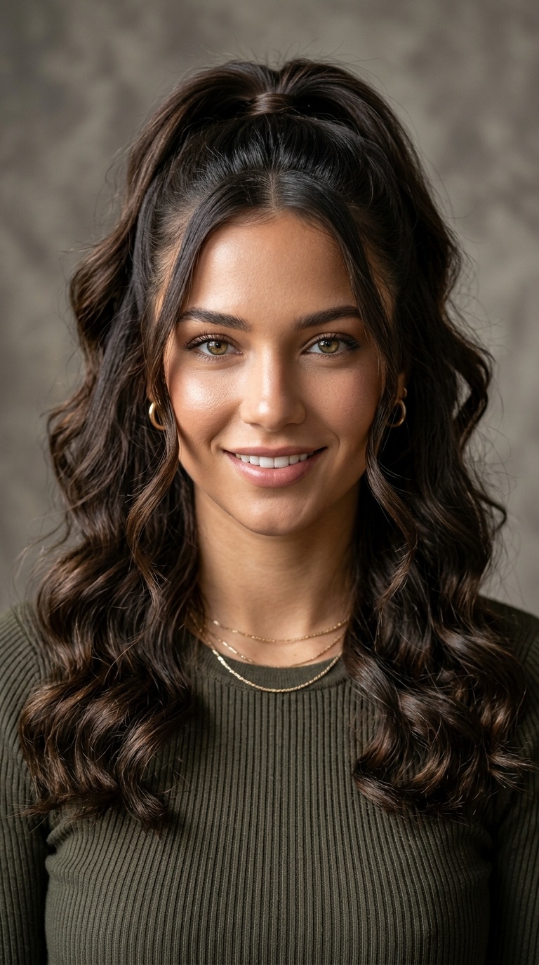 Half-Up Half-Down with Soft Waves