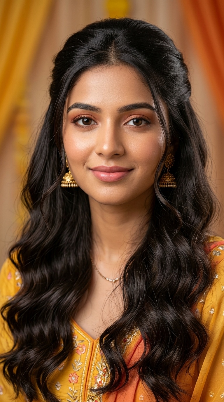 Half-Up Half-Down with Soft Waves