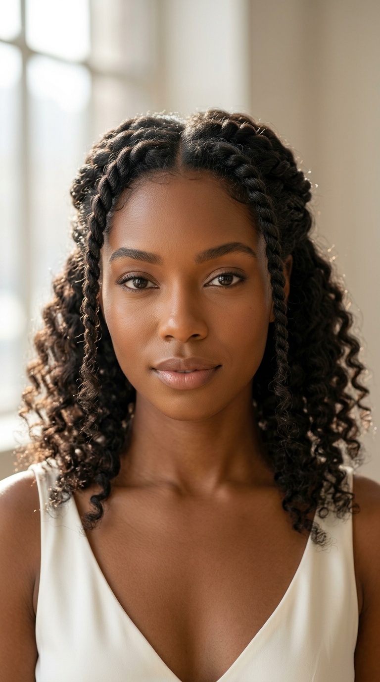 Half-Up, Half-Down with Twists