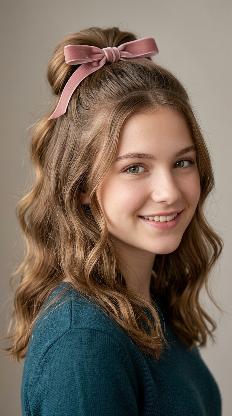 Half-Up Ribbon Bow Style