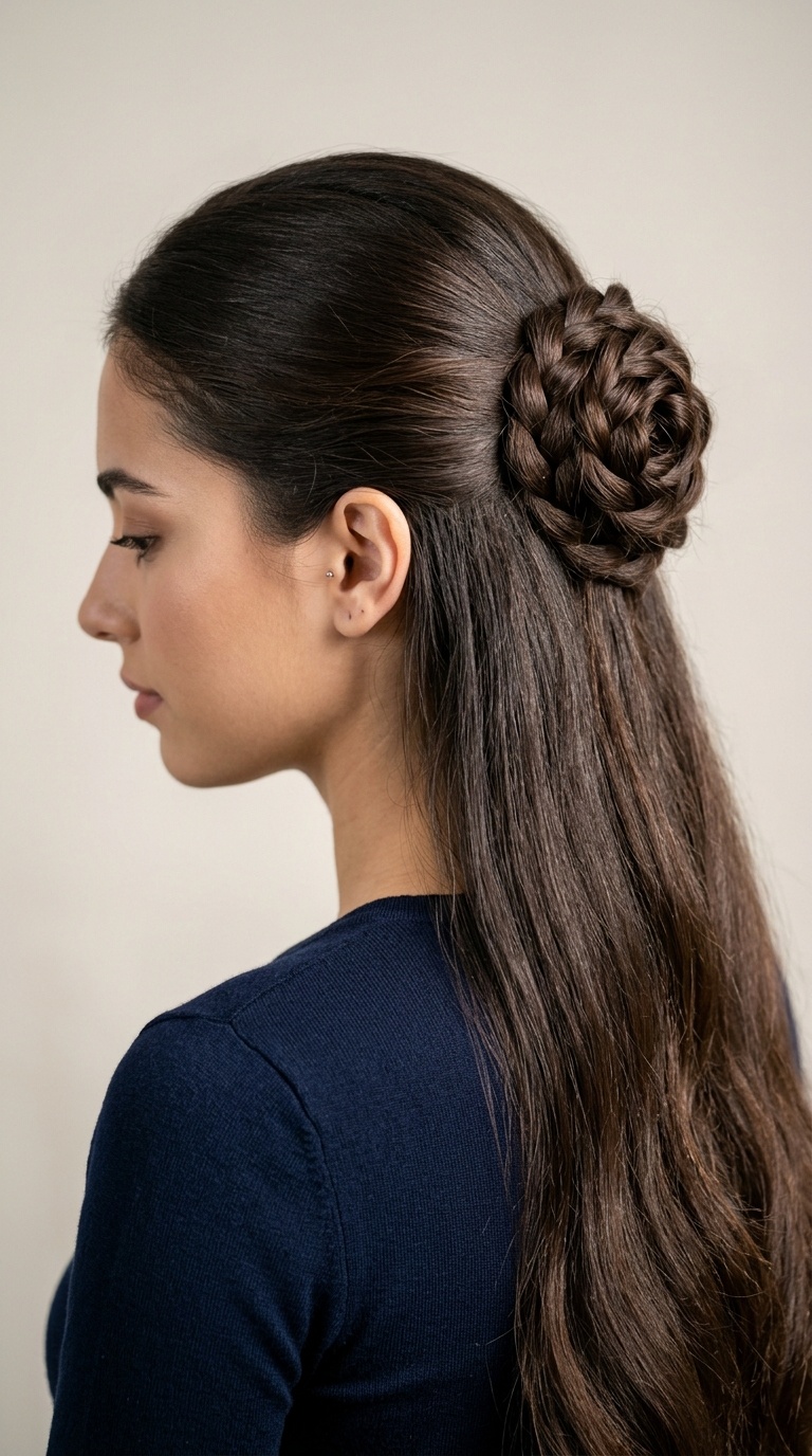 Half-Up Rosette Braid