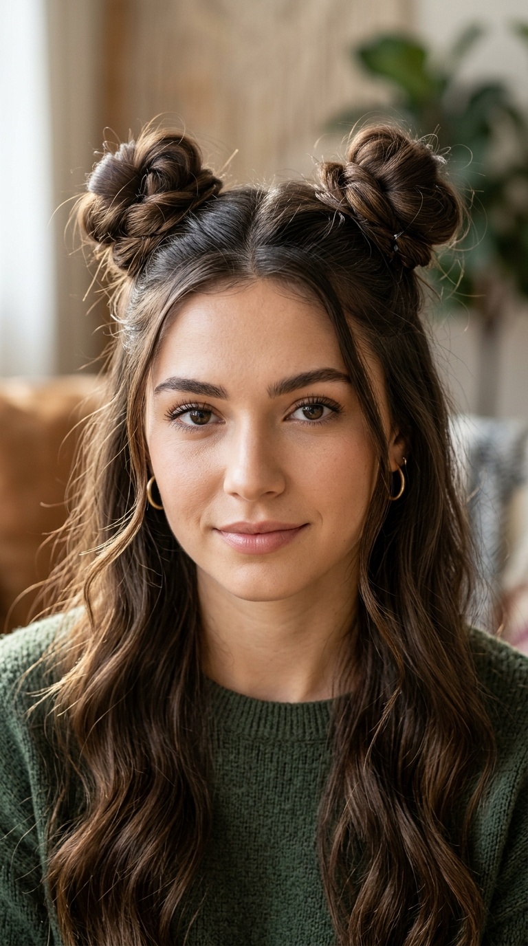 Half-Up Space Buns