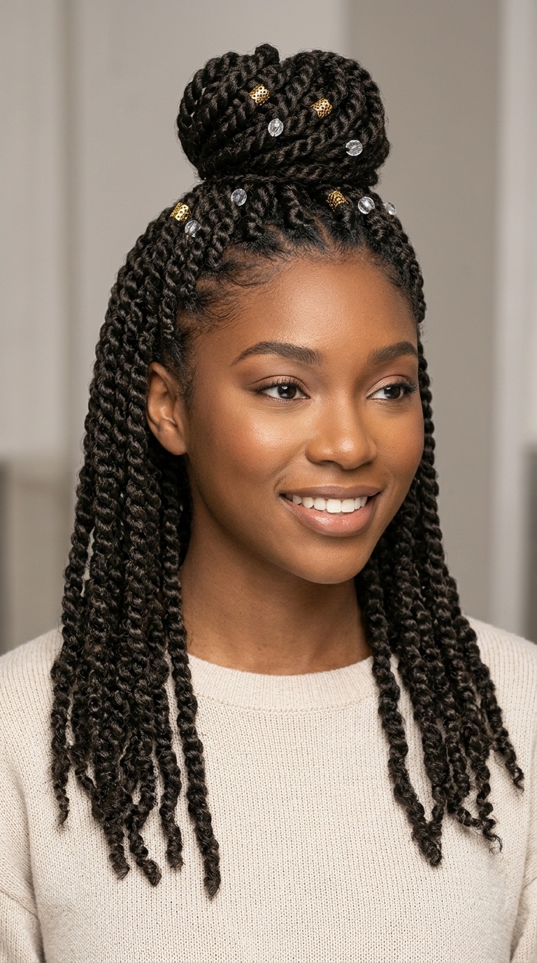 Half-Up Top Knot with Accessories
