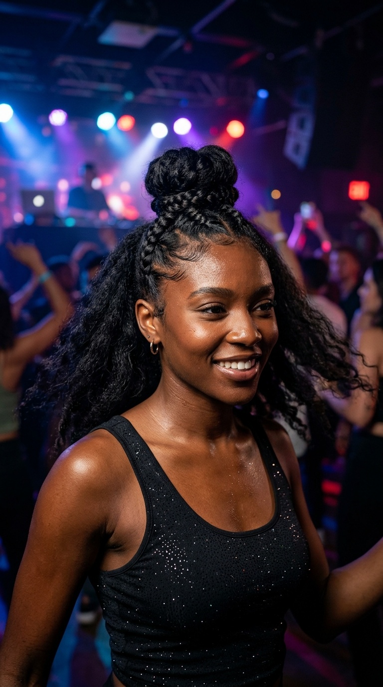 Half-Up Top Knot with Braided Base