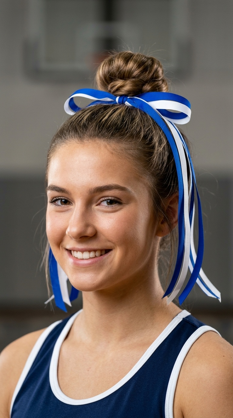 Half-Up Top Knot with Ribbon Streamers