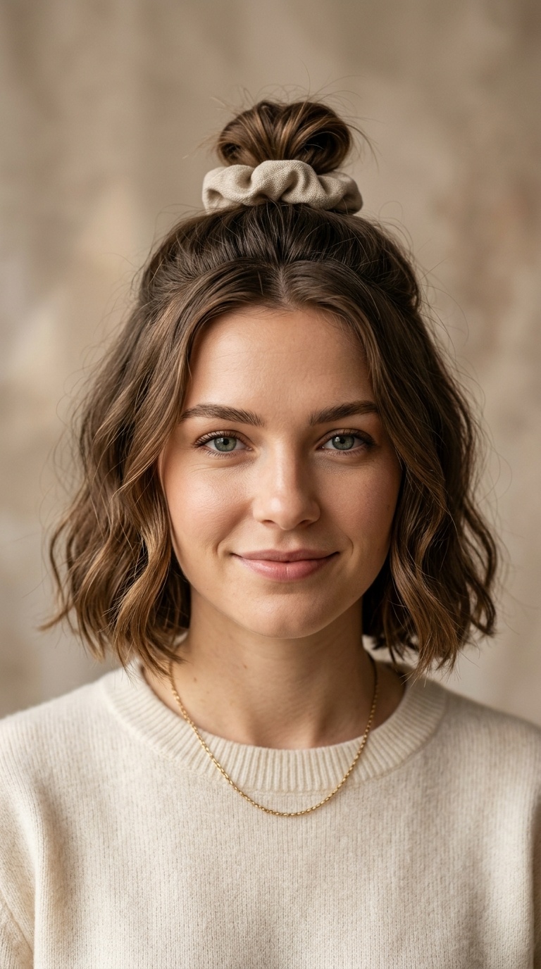 Half-Up Top Knot with Scrunchie