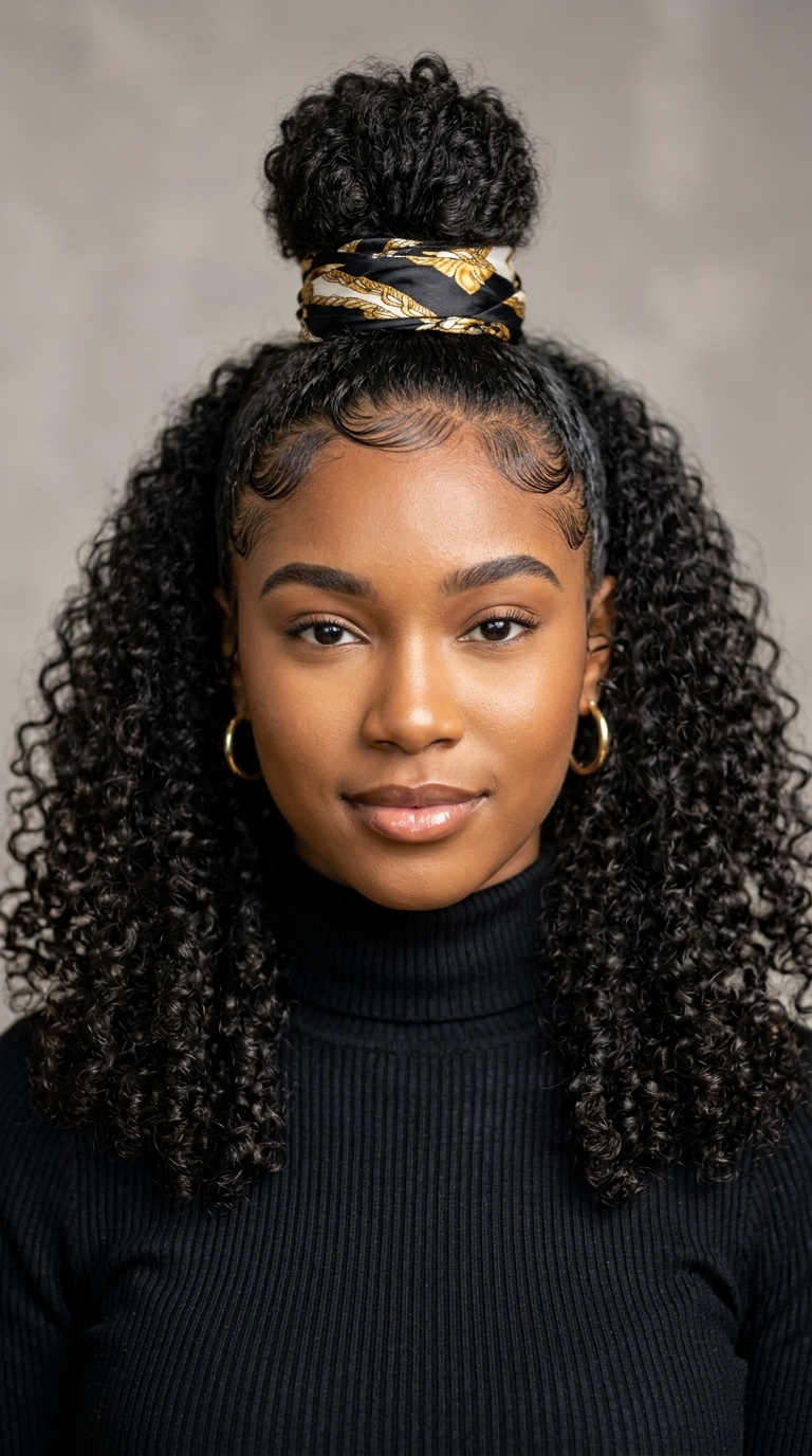 Half-Up Top Knot with Silk Wrap Base