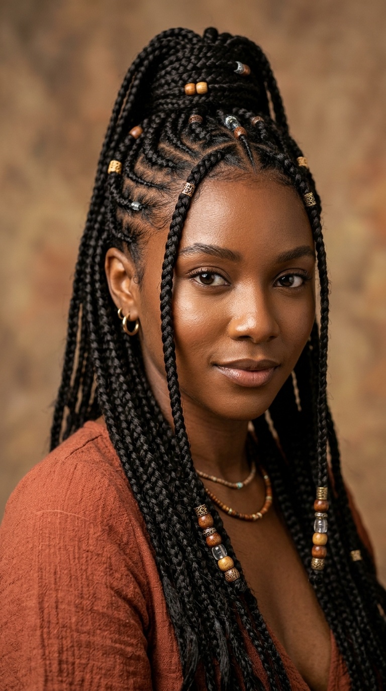 Half-Up Tribal Braids