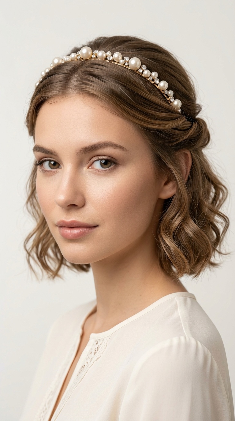 Half-Up Twist with Pearl Headband