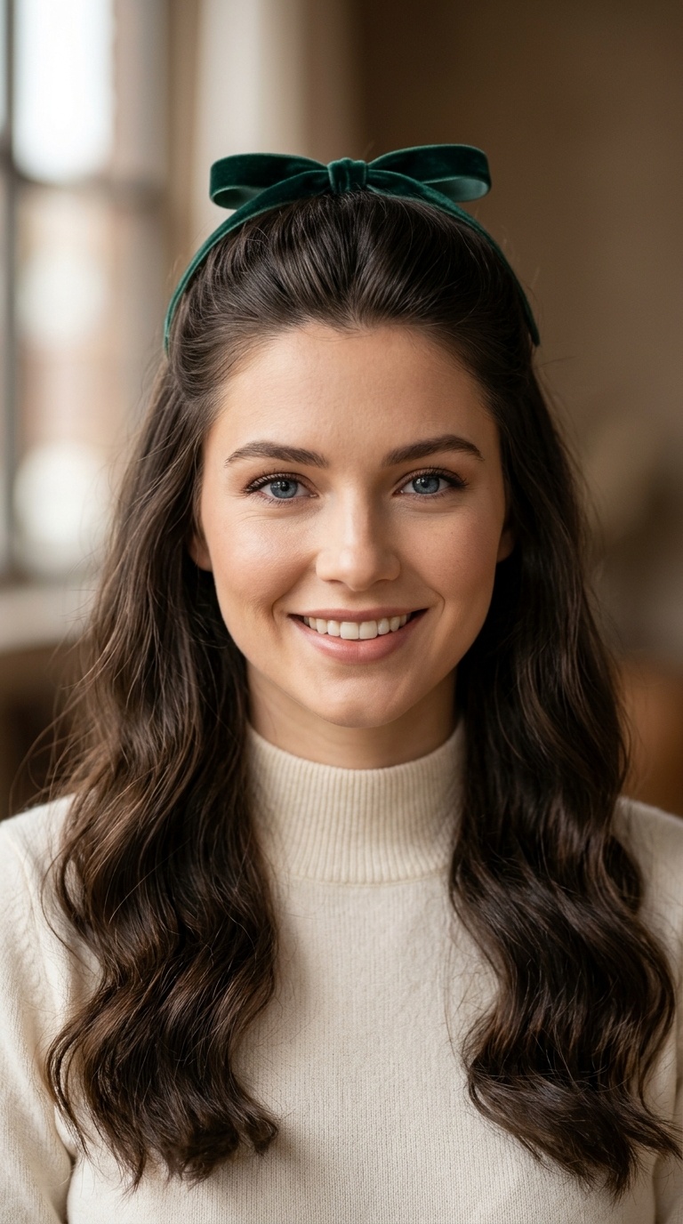 Half-Up with a Velvet Ribbon
