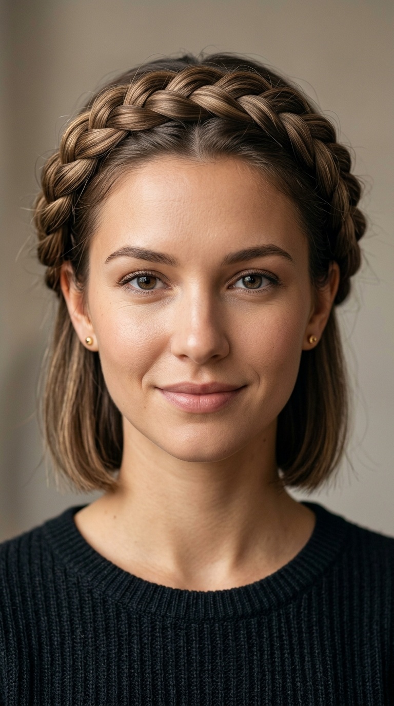Halo Braid for Short Hair