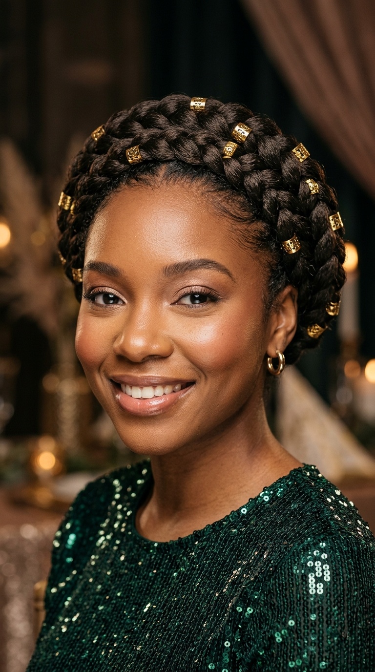 Halo Braid with Gold Cuffs