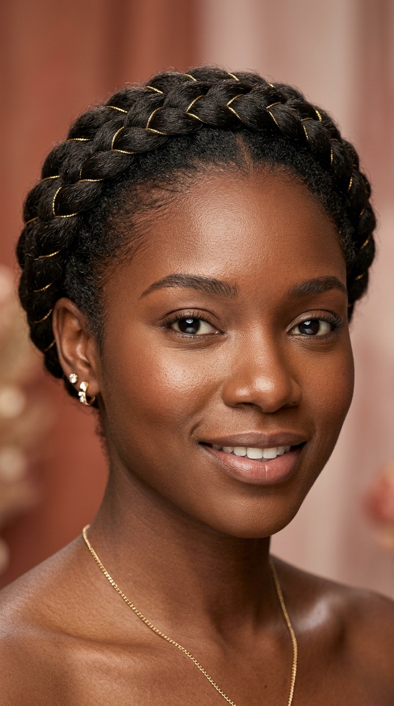 Halo Braid with Gold Thread