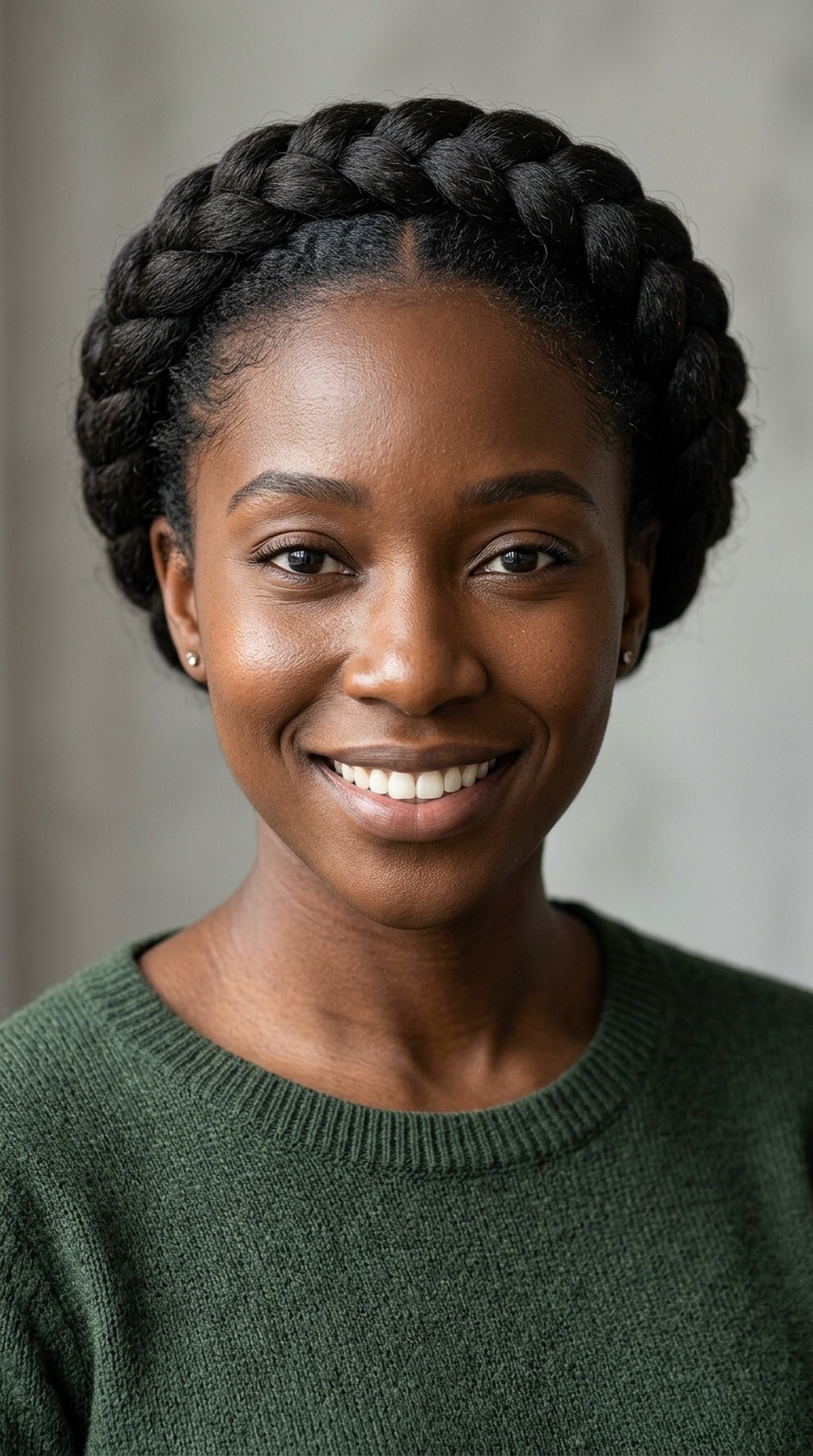 Halo Braid with Natural Hair