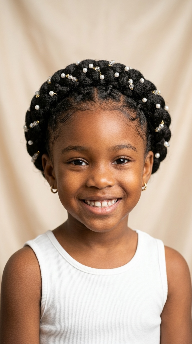 Halo Braid with Pearl Beads