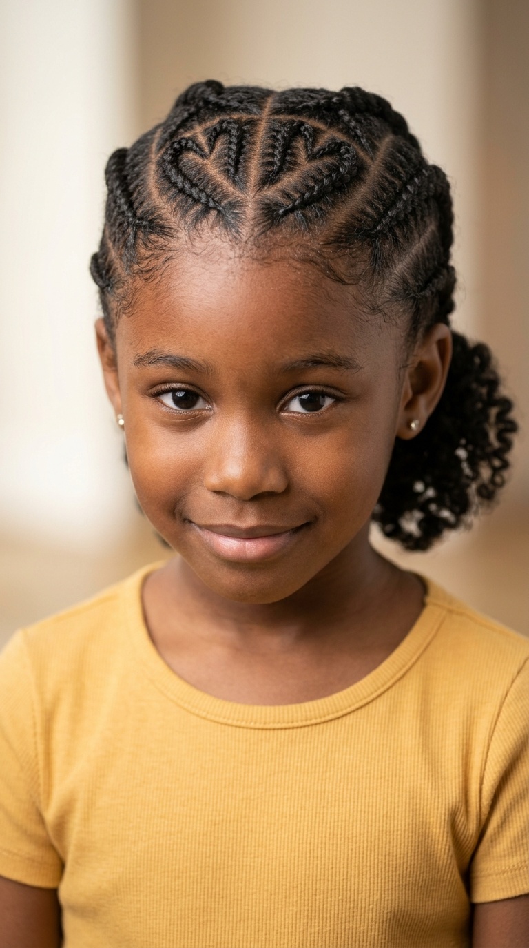 Heart-Shaped Accent Cornrows