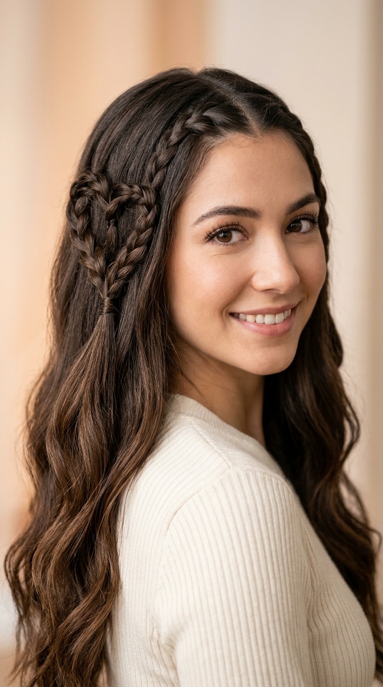 Heart-Shaped Braided Half-Tie