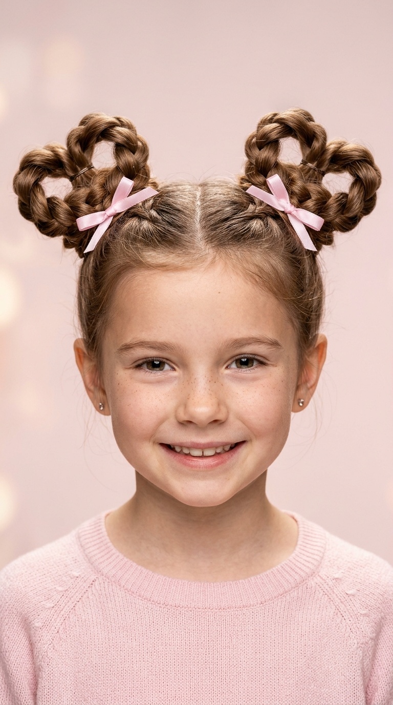 Heart-Shaped Pigtail Buns