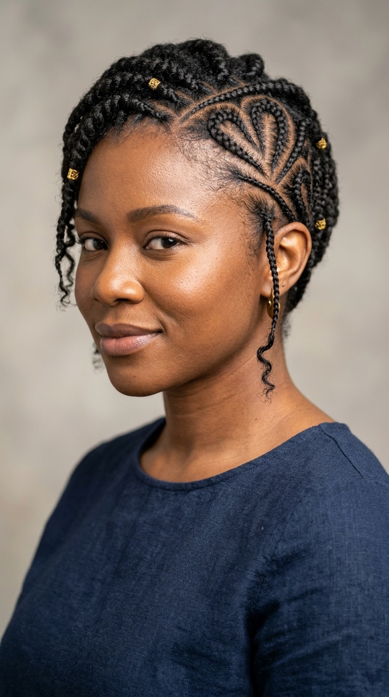 Heart-Shaped Side Braids