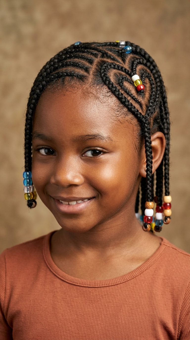 Heart-Shaped Zigzag Cornrows