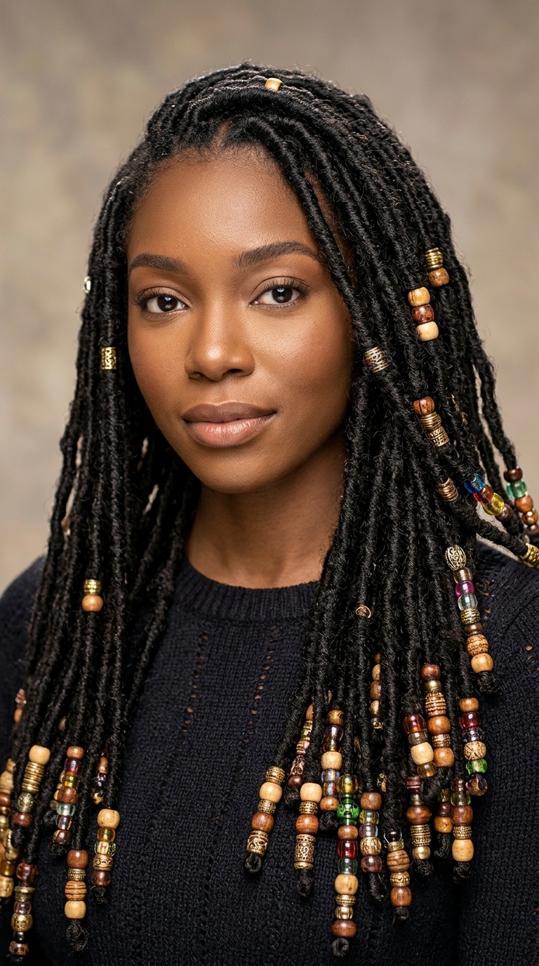 Heavy Bead Accented Locs (Long)