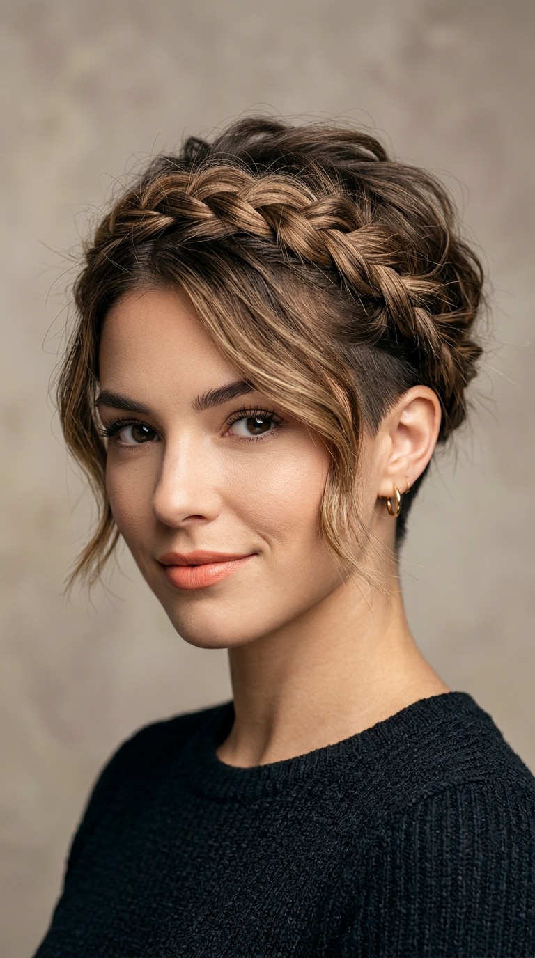 Hidden Undercut with Braided Crown
