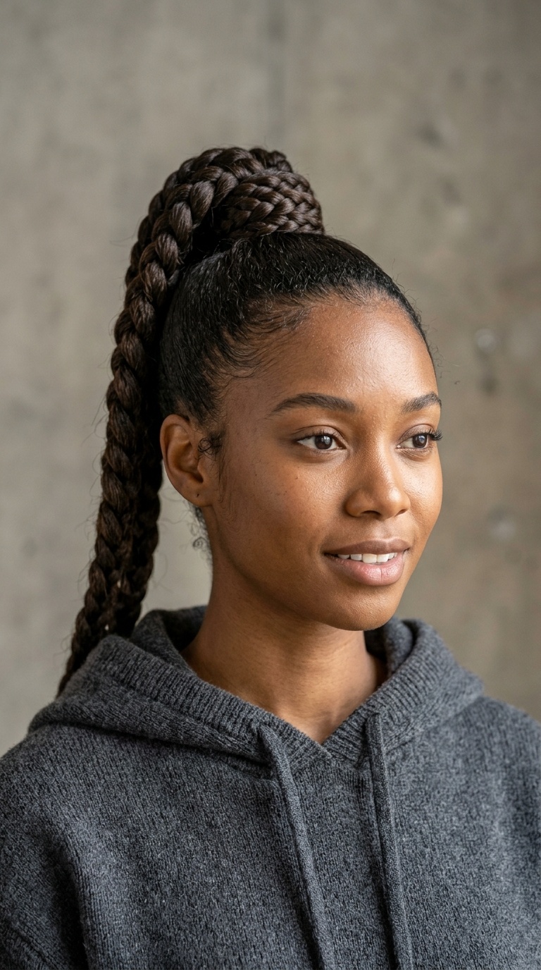 High Braided Ponytail
