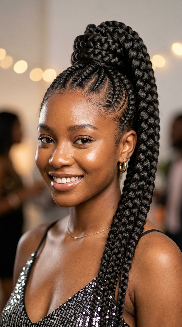 High Braided Ponytail