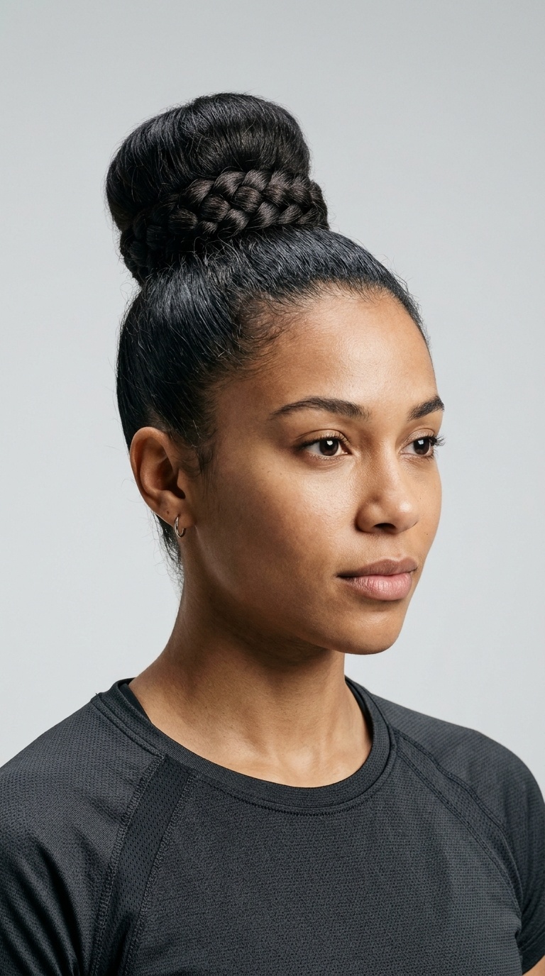High Bun with Braided Base