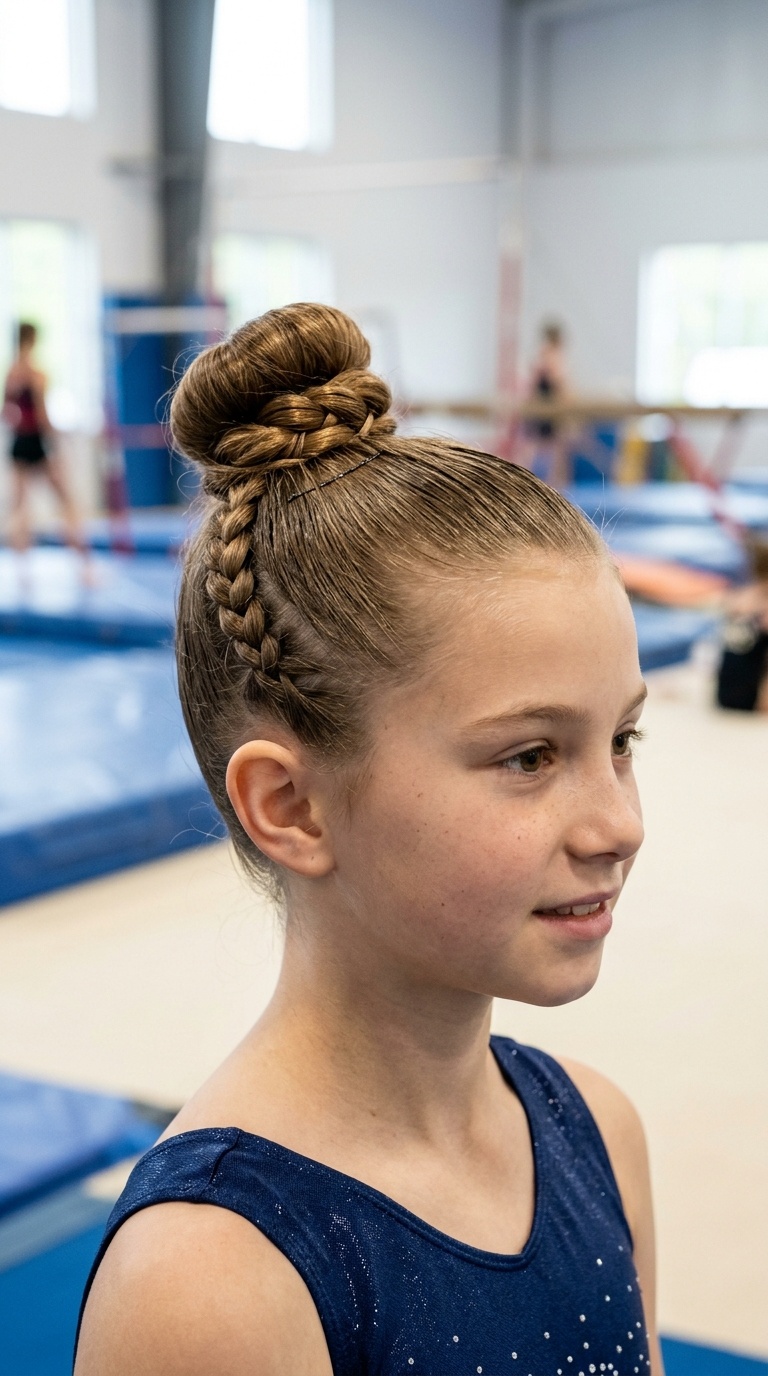 High Bun with Dutch Braid Underside