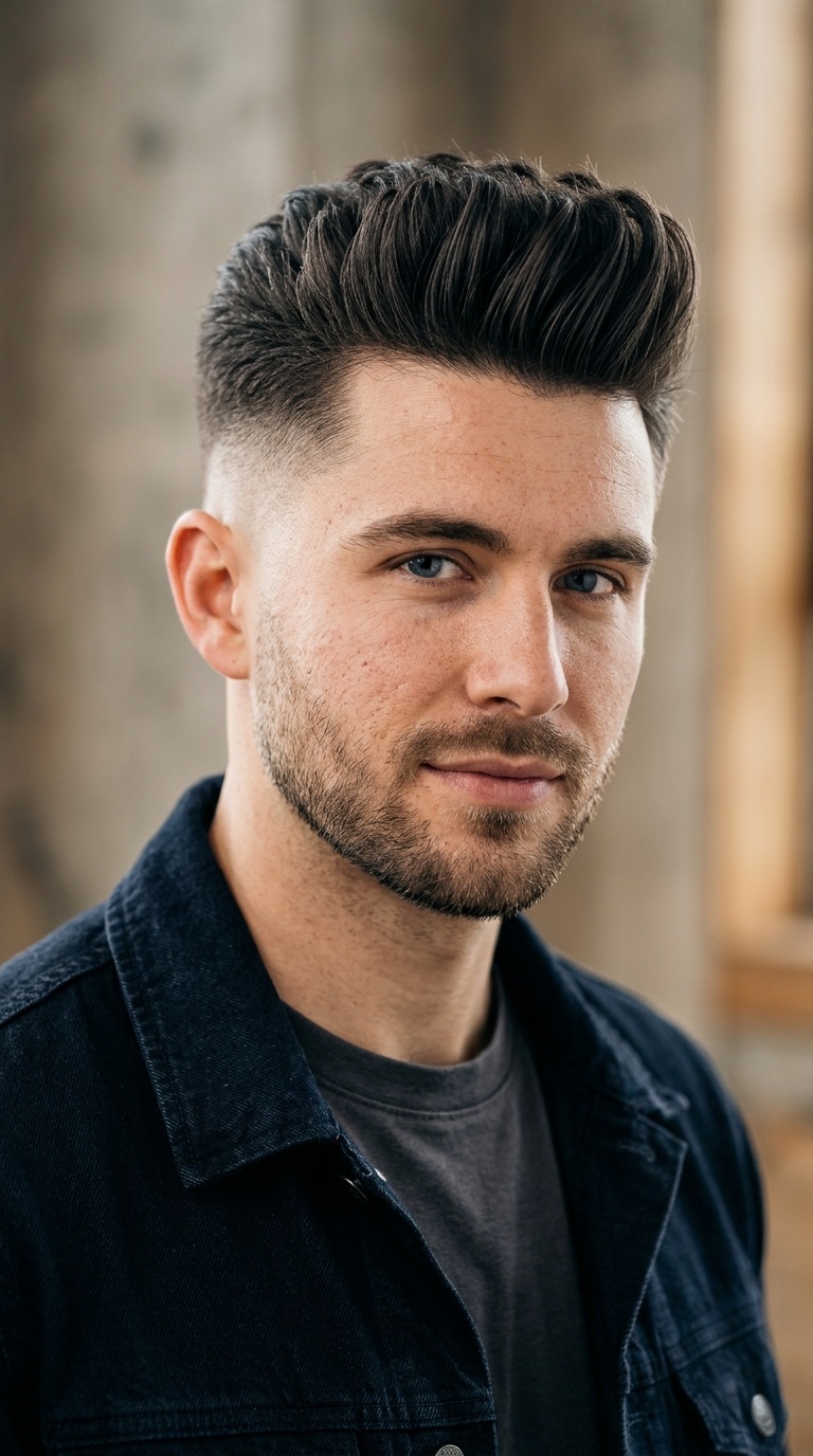 High Fade Textured Quiff