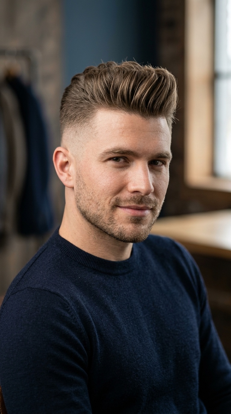 High Fade with Modern Quiff