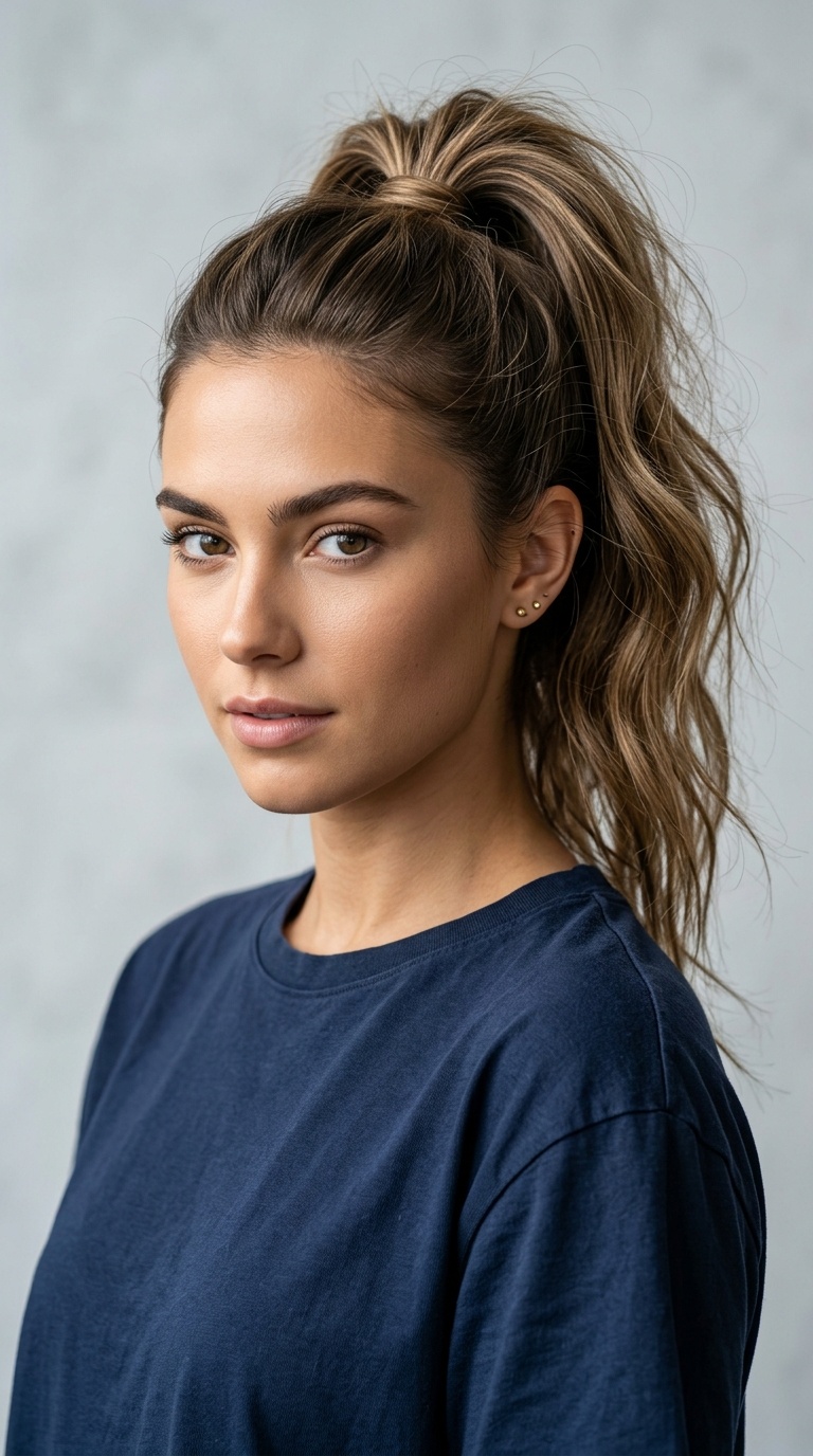 High Messy Ponytail