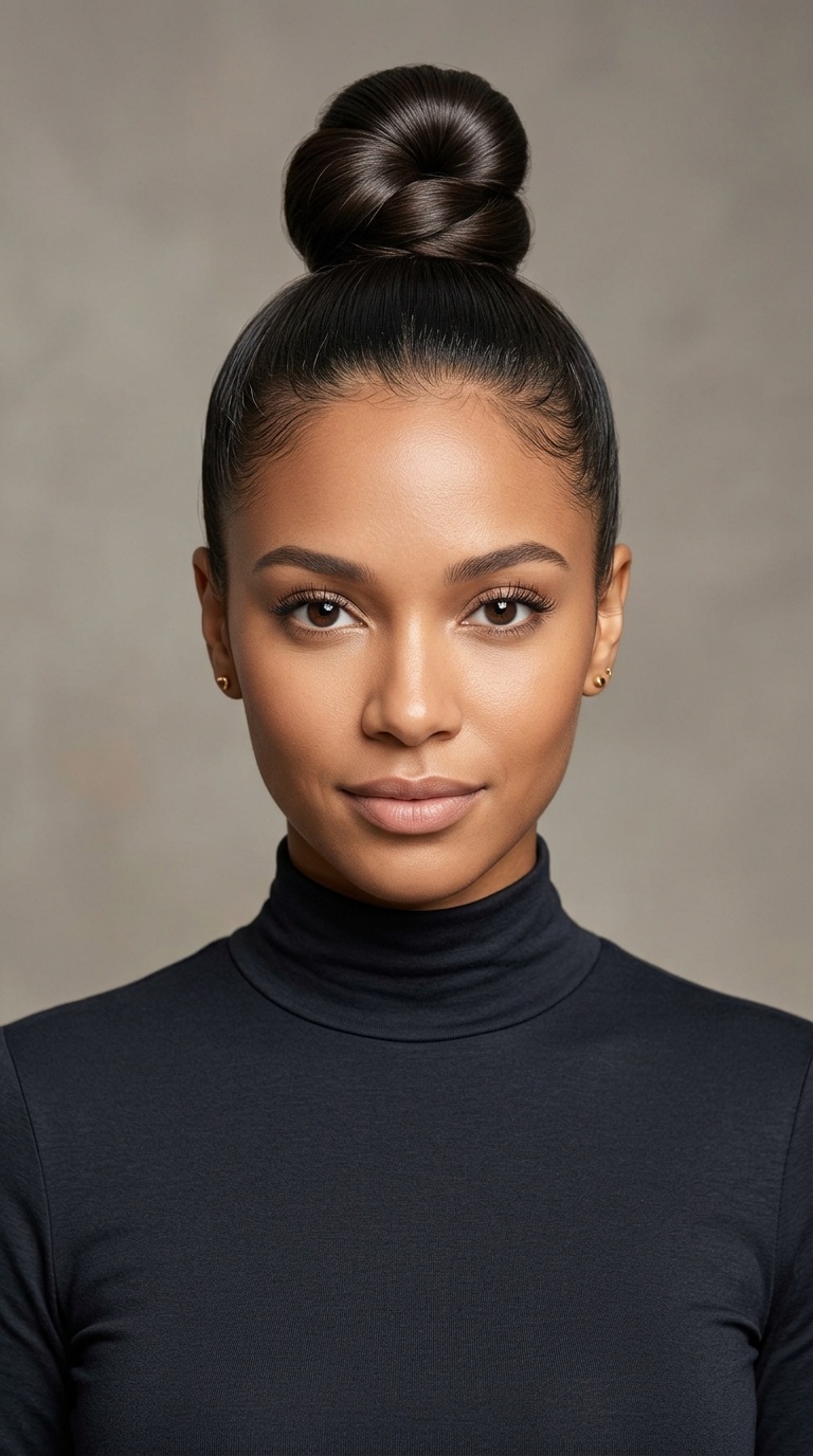 High Neck with a Sleek Top Knot