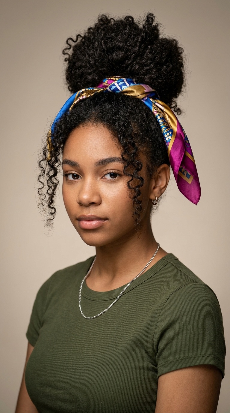 High Pineapple with a Silk Scarf
