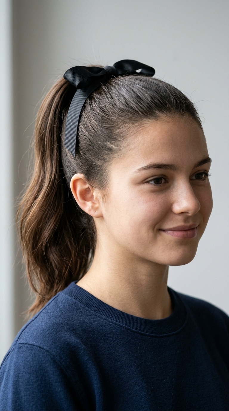 High Pony with a Bow-Tied Base