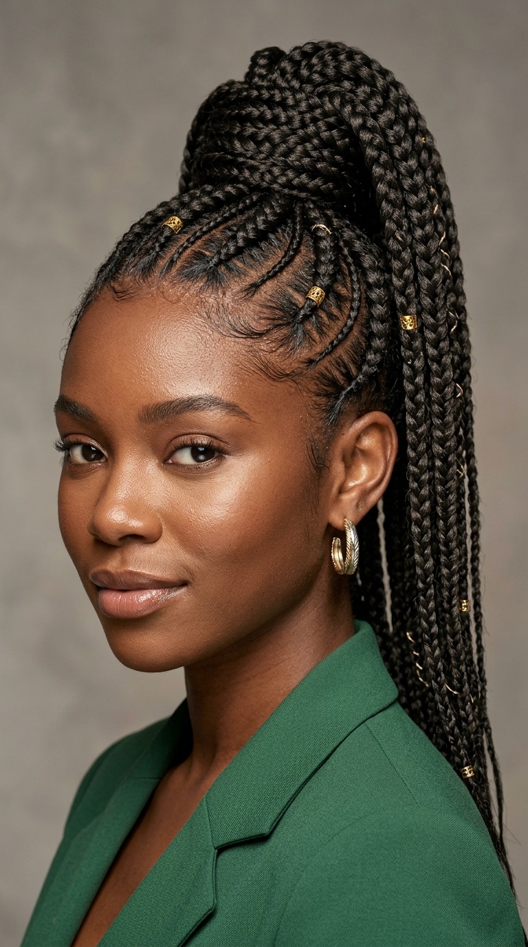 High Ponytail Braids (Braided Updo)