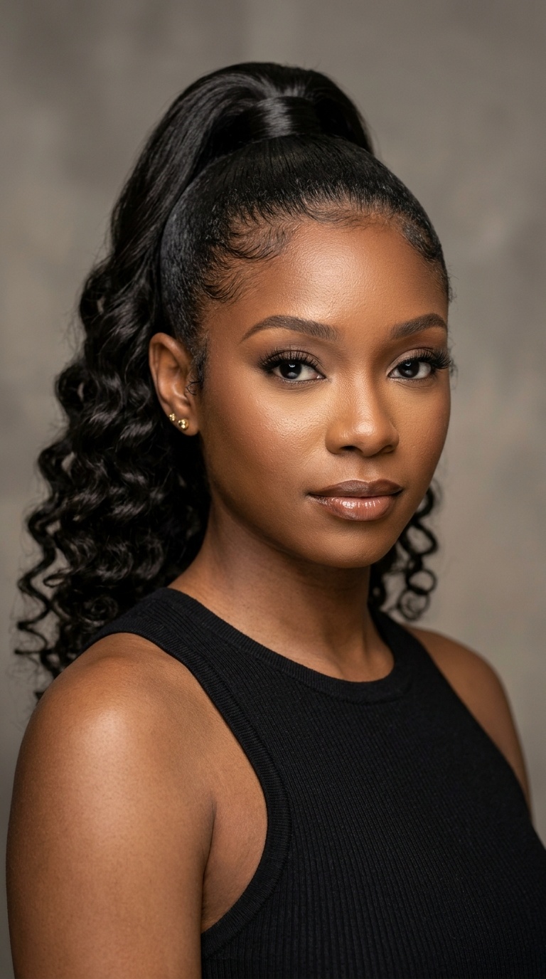 High Ponytail with Perimeter Leave-Out