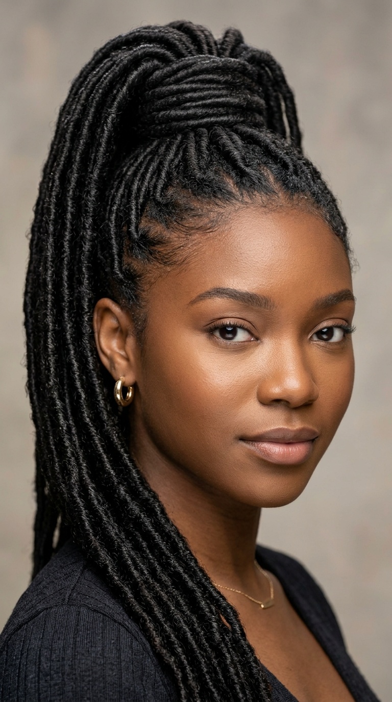 High Ponytail with Wrapped Base