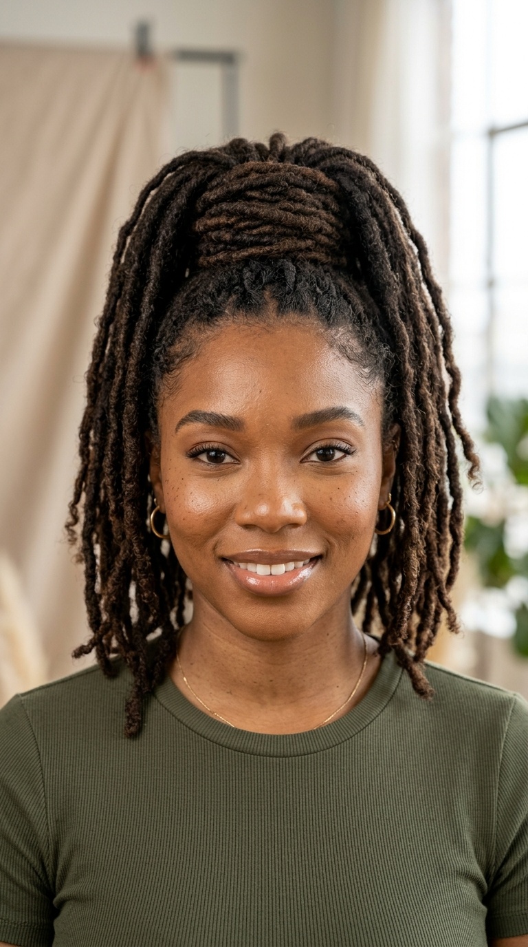 High Ponytail with Wrapped Base