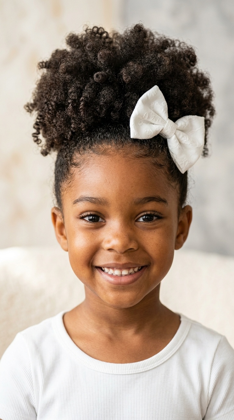High Puff with a Decorative Bow