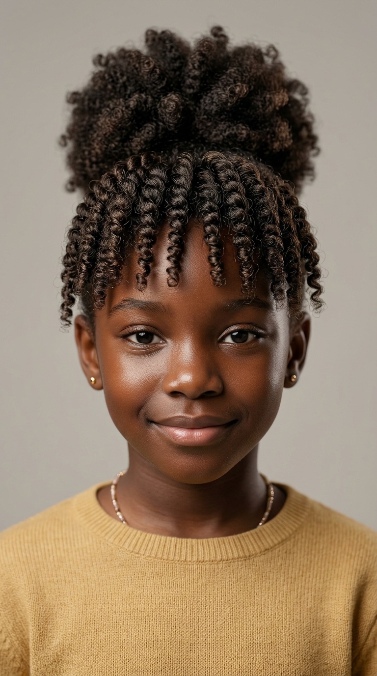 High Puff with Crochet Bangs