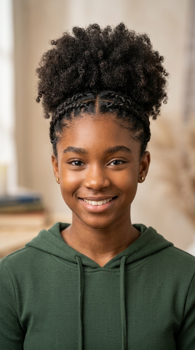 High Puff with Flat Twist Front