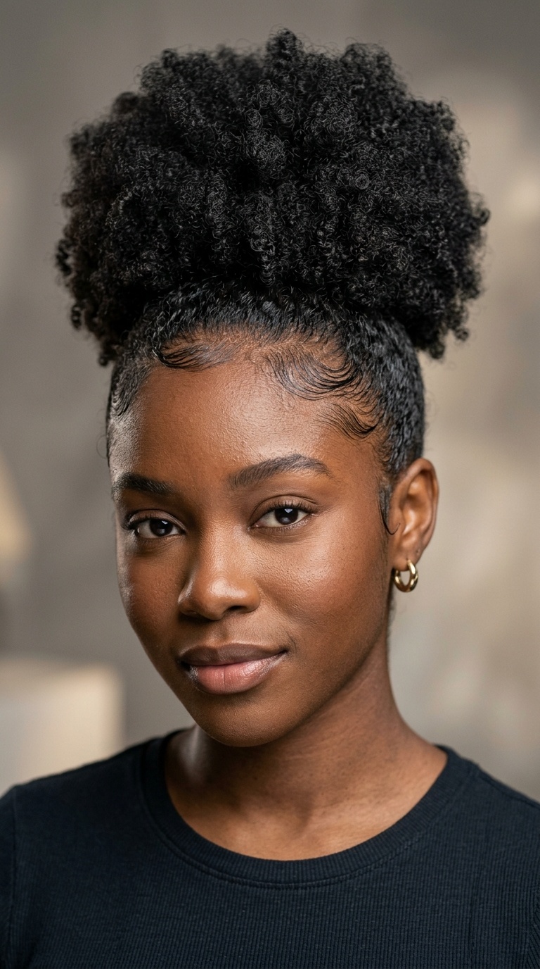 High Puff with Laid Edges