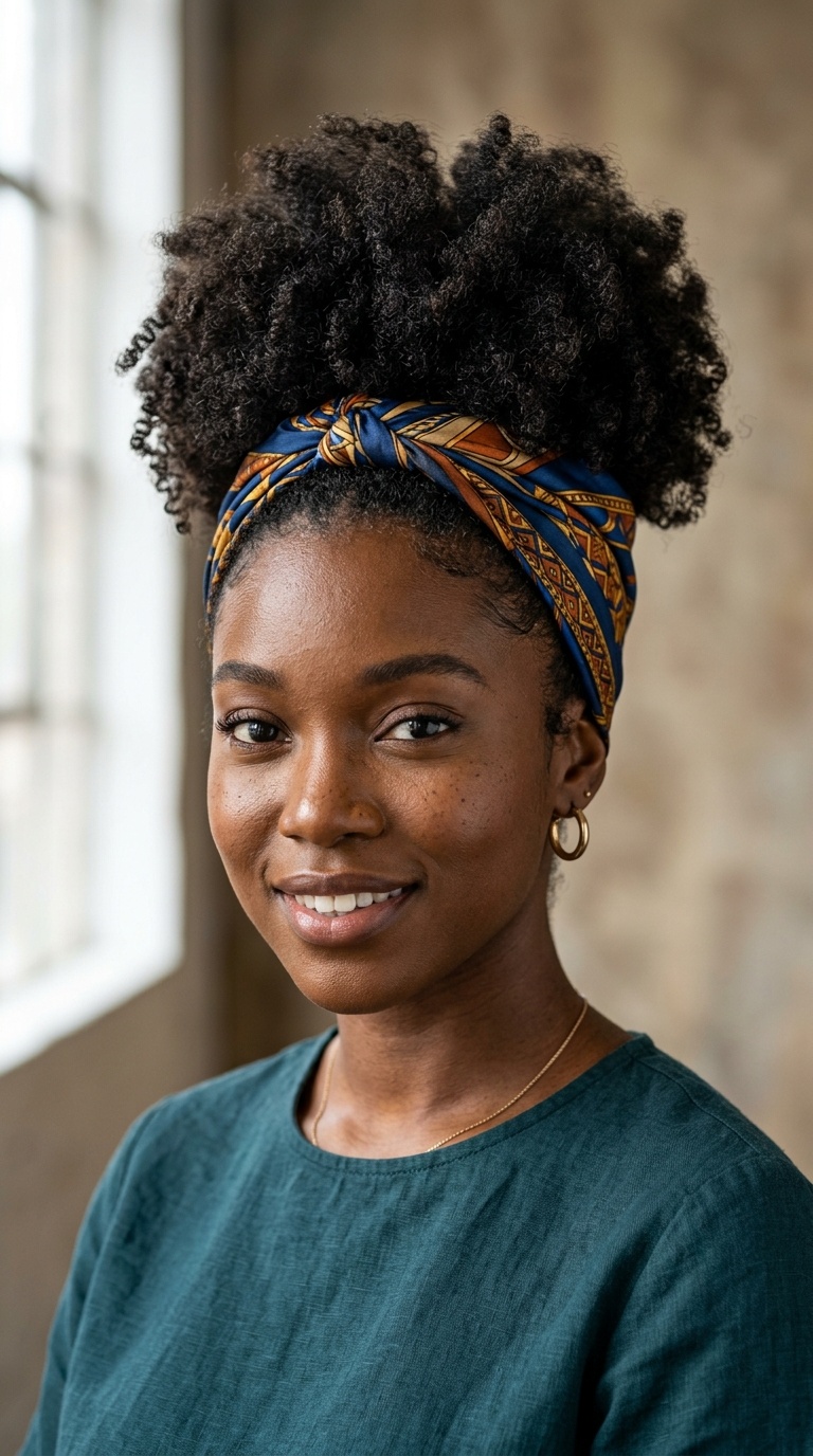 High Puff (with silk scarf)